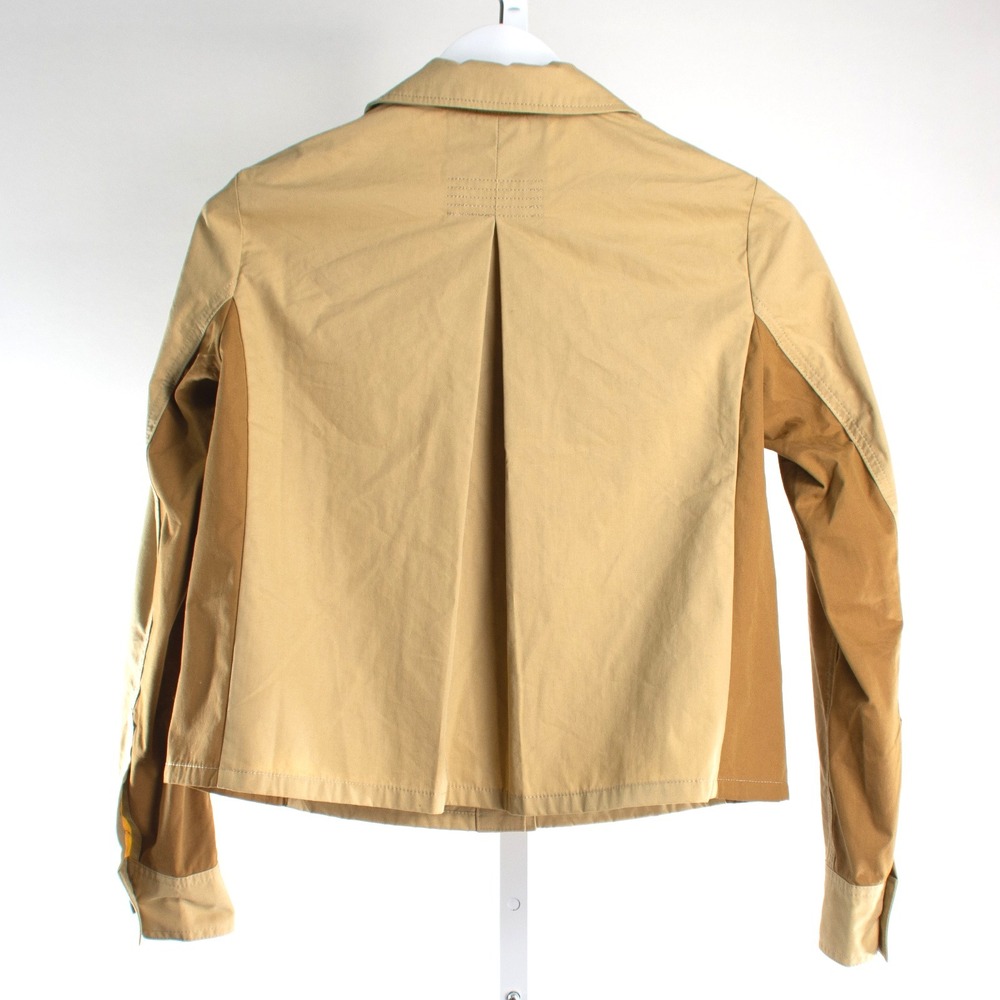 Cabi XS Women Tan #4301 Cotton Button Down Mason Jacket Collared Utility X Small - Picture 2 of 14